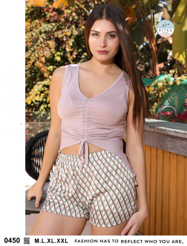 Woman shorts and sleeveless top pajama - Image 2
