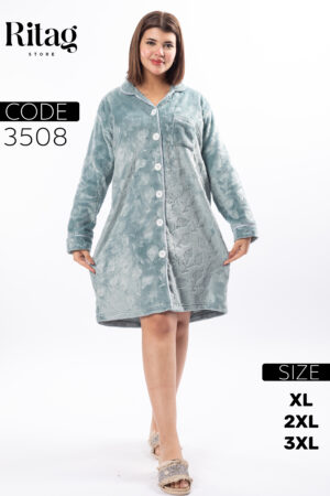 winter fleece short robe