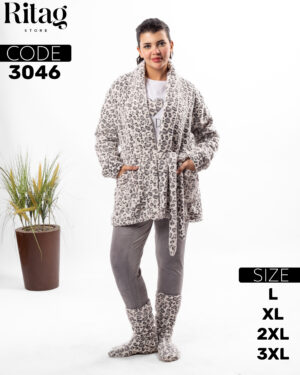 Leopard Warmth 4-Piece Pajama Set