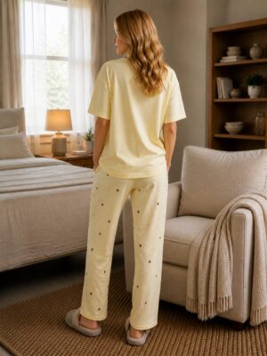 Women’s Cotton Yellow Pajama Set